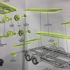 FOB Race Car Tandem Axle TRAILER w Mags 2 Hitch Mounts 1:25 AMT LBR Model Parts