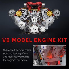 3168 Pcs Visible V8 Internal Combustion Ohc Engine Motor Working Model DIY Kit