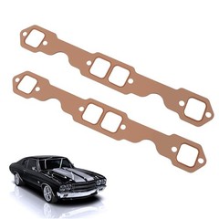 SBC Header Gaskets, Oval Port Copper Header Exhaust Gasket Seals Compatible with