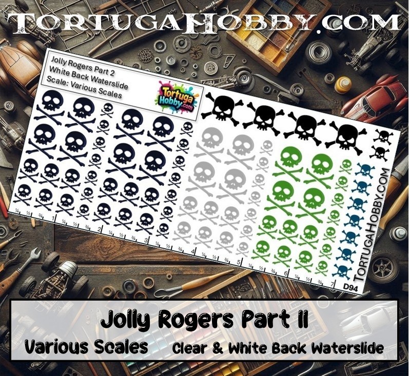 Jolly Rogers II – Pirates – Models, Derby Car or More – Waterslide Decals