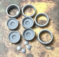 Resin 24-Scale Inch Smoothie model car wheels/tires, 1/24 1/25, Detroit Wheels