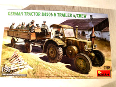 Reduced 1/35 Miniart German Tractor D8506 w/ Cargo Trailer & 11 Figures # 35314