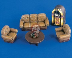 Verlinden 1/35 Salon Furniture (Sofa, Chairs, Jukebox, Round Table, etc.) 2201
