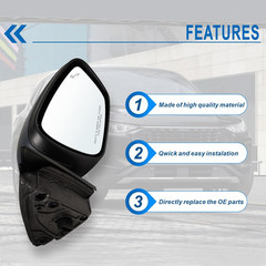 Right Passenger Side Mirror Fits 2020-2026 Ford Escape with Blind Spot Mirror, P