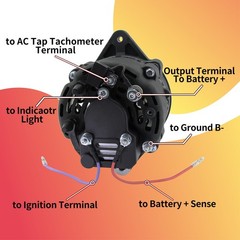 Bdeli Mercruiser Penta Alternator Replacement For 2.5 3.0 4.1 4.3 5.0 5.7 5.8