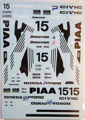 Decalpool 1/24 Scale Honda Civic EF9 PIAA Group A ’90 Decal Sheet DP171 for Bmax