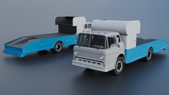 ABS-LIKE RESIN 3D PRINTED 1/25 1972 FORD C-700 RAMP TRUCK FULL KIT HAULER