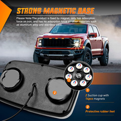 2PCS 12 Inch Roof Top Strobe Lights 48LED Hazard Light Emergency Safety Warning