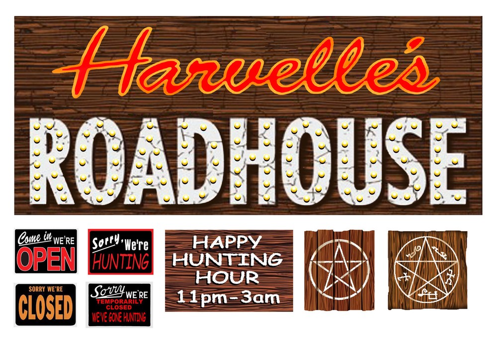 1:24 1:25 G scale model Supernatural Harvelle’s Roadhouse signs