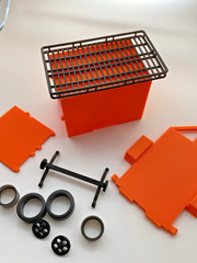1/25 Drag Week Style Enclosed Cargo Trailer Rack Wheels 1:25 Scale Diorama Kit