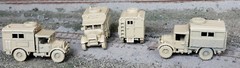 One 1/87 HO scale WW2 British Fordson 4×4 radio truck, desert tan