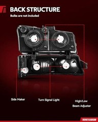 Headlight Assembly Compatible with 2003 Clear-Chrome/ for 03-06 Silverado 1500
