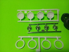 Dog Dish Hubcaps Tires 1975 Chevy Van Aquarod Race Team 1/25 AMT Goodyear Tires