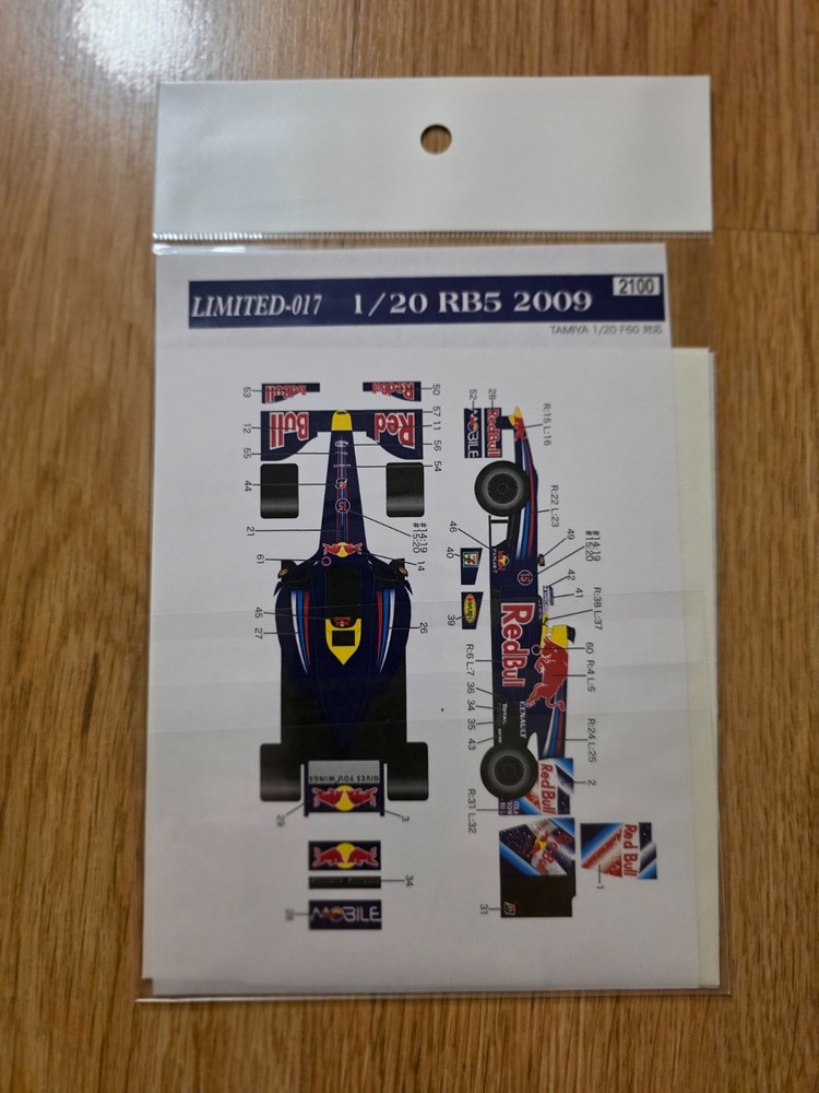 1/20th Studio 27 Conversion Decal for Red Bull RB5 2009. Item #LIIMITED-017