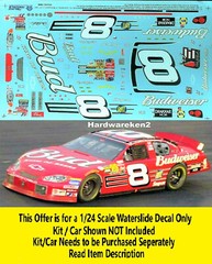 NASCAR DECAL # 8 BUDWEISER 2003 CHEVY MONTE CARLO D. EARNHARDT Jr. 1/24 SLIXX