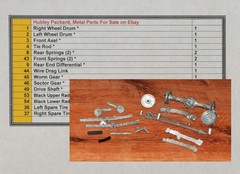 Hubley Packard Parts Suspension, Steering Gears, Link,and Spare Tire Holder 17PC