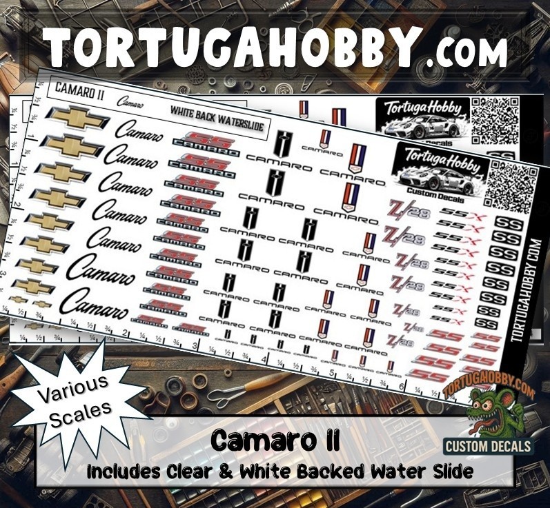 Camaro II Racing Decals – Waterslide Decals for Your favorite Hobby Models Derby