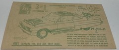AMT Decals 1:24-1:25 Scale Fits AMT 1961 Chevy HT Customizing Kit Vintage
