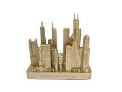 Chicago City Rose Gold Skyline Landmark 3D Model 4 1/2 inches