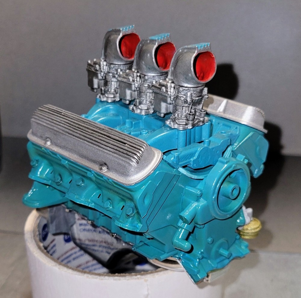 1/8 scale tri-power Pontiac engine Monogram Revell big deuce Rat Hot Street Rod