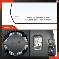 A-Premium Right Passenger Side Heated Mirror Glass with Backing Plate