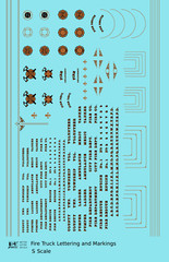 K4 S 1:64 Scale Decals Fire Engine Truck Markings Bronze, Silver and Black