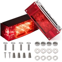 CZC AUTO 2PCS 12V LED Submersible Low Profile Rectangular Trailer Lights, Tail S