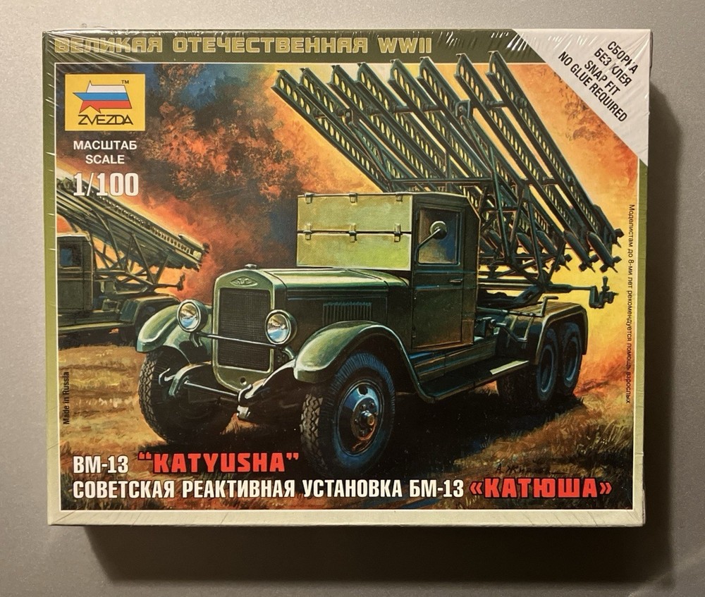 NEW- Zvezda 1/100 Model Soviet WWII Rocket Launcher BM-13 Russian “Katyusha”