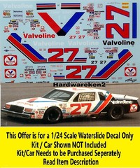 NASCAR DECAL #27 VALVOLINE 1981 or 1982 BUICK REGAL CALE YARBROUGH 1/24