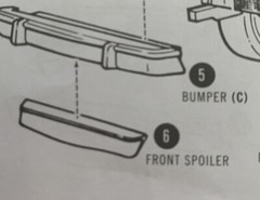 75 Gremlin X “FRONT SPOILER“ 109 1647 AMT Model Car Parts COMBINE PARTS SAVE $