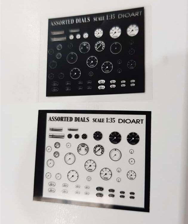 DioArt 1/35 All Periods – Assorted Gauges/Dials for Vehicles&Radios (Clear Film)