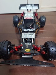 Kyosho Optima Javelin Body 4WD Off-road RC Buggy Black Gold Rubber Tires