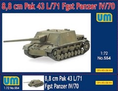 Unimodel 554 1:72 8,8cm Pak 43 L/71 Fgst |Panzer IV /70 Military model kit