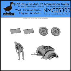 NUMODEL NMGER300 | 1/72 Resin WWII Sd.Anh.32 Ammunition Trailer | 6pc