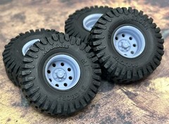 1/24 Scale: 15-Inch “Baja” Wheels W/ Huge 35-inch Mud Tires. Resin