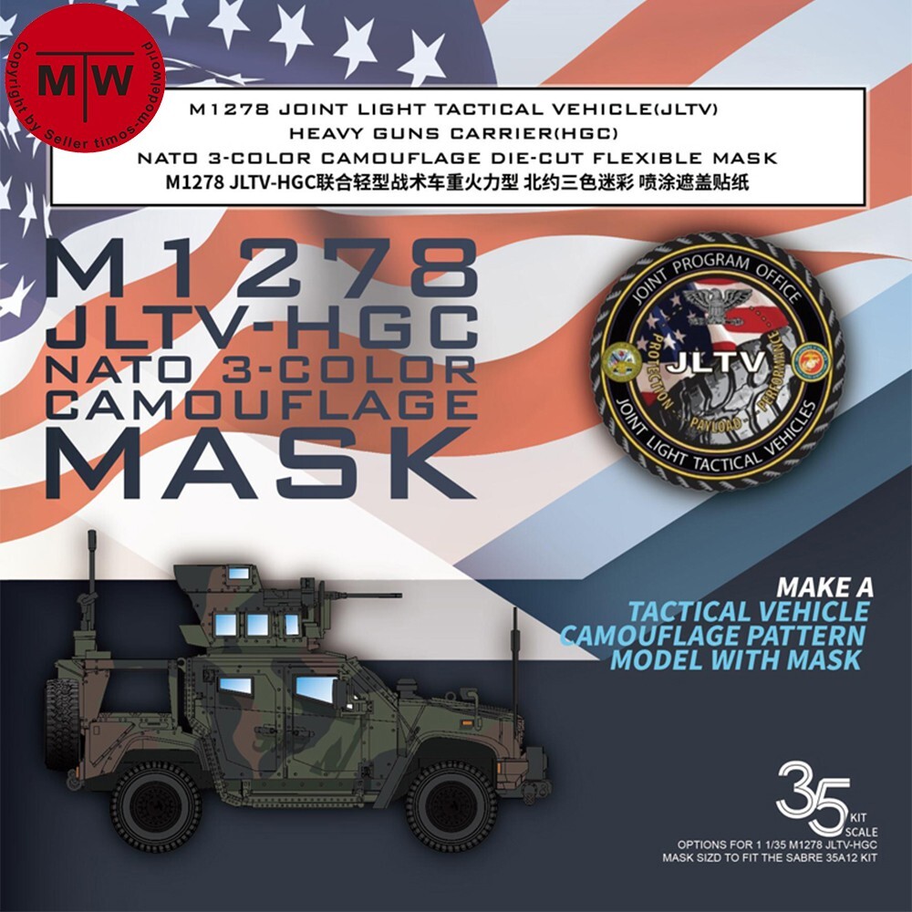 Galaxy D35026 1/35 M1278 JLTV-HGC Nato 3-color Camouflage Mask for SABRE 35A12
