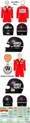 1/18 JAMES HUNT DECAL FOR HELMET & DRIVER McLAREN M23 HESKETH for PMA MINICHAMPS