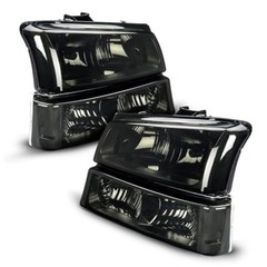 Headlight Assembly Compatible with 2003 Clear-Chrome/ for 03-06 Silverado 1500