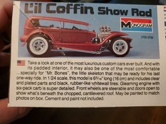 Monogram Li’l Coffin Show Rod Model Kit #2705 – 1985 – New Open Box Complete