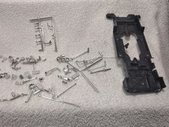 AMT Kitbash 1/25 1960s Model Car Junkyard Parts Lot Chrome Wheels Motor Bumpers