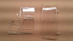 GMC Astro 95 1/25 Cab Glass Windshield Head Lamps Lights Semi Model Truck Part