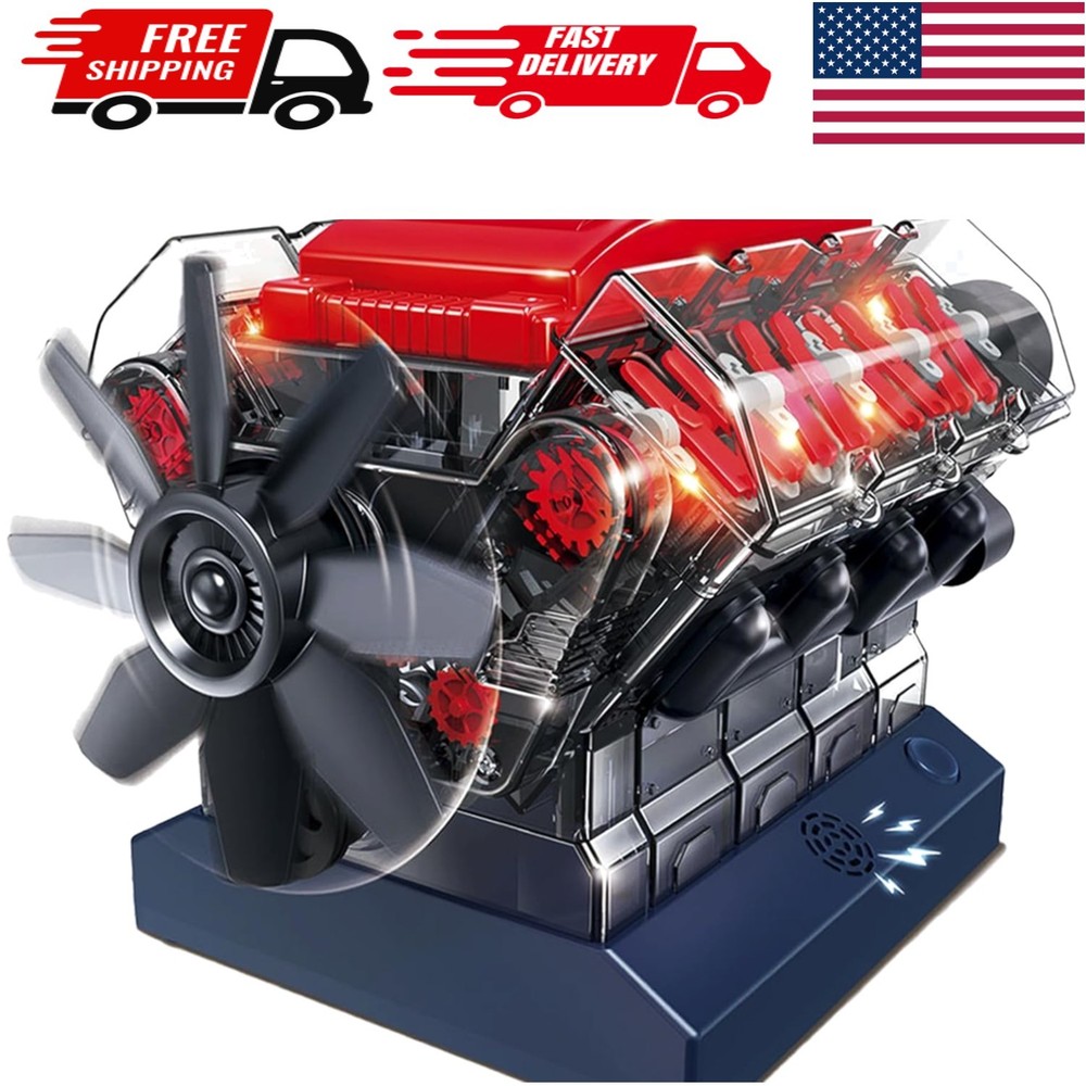 DIY V8 Combustion Engine Kit – Realistic Working Model for Adults & Kids