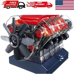 DIY V8 Combustion Engine Kit – Realistic Working Model for Adults & Kids