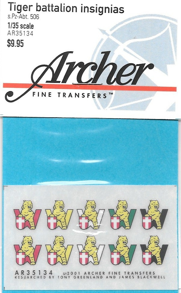 Archer Tiger Battalion Insignias Transfer Decals AR35134