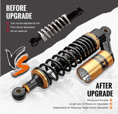 Amortiguadores Traseros Universales de Aire 320 mm Ajustables para Motocicletas,