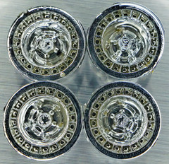 4- Chrome Wheels 1:25, Model Car,Junkyard, hotrod (54)