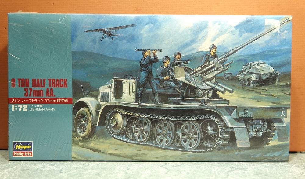 1/72 HASEGAWA 8 TON HALF TRACK 37mm AA MODEL KIT # 31118