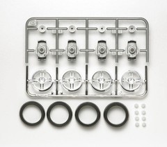 USA Seller TAMIYA 94865 JR Lg Dia 1-Way Wheels Silver – w/Offset Tread Tires