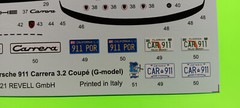 REVELL 1/24 1984 Porsche 911 Carrera 3.2 Coupe Waterslide Decal Sheet Model Car