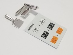 1958 Edsel Pacer FRONT & REAR LICENSE PLATES & DECALS from AMT 1:25 Model Kit 58